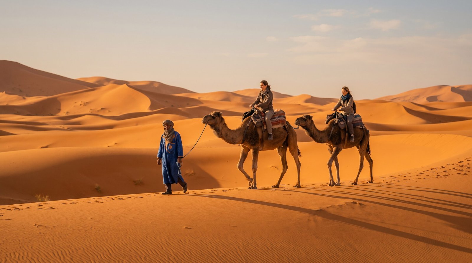 Camel trekking in Erg Chebbi near Merzouga