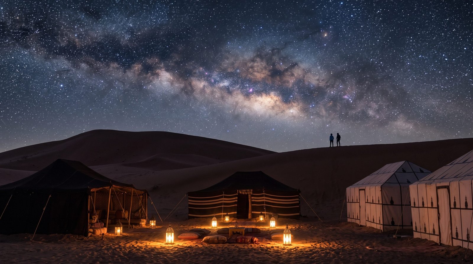 Stargazing and Milky Way over Merzouga Sahara