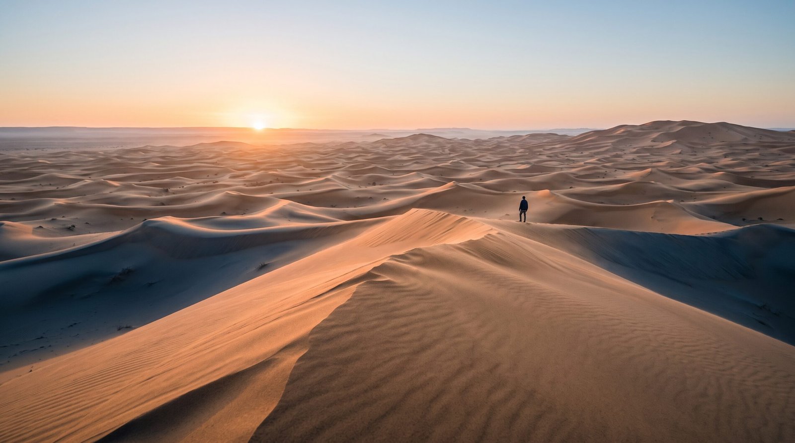 Sunrise over the Sahara desert in Merzouga