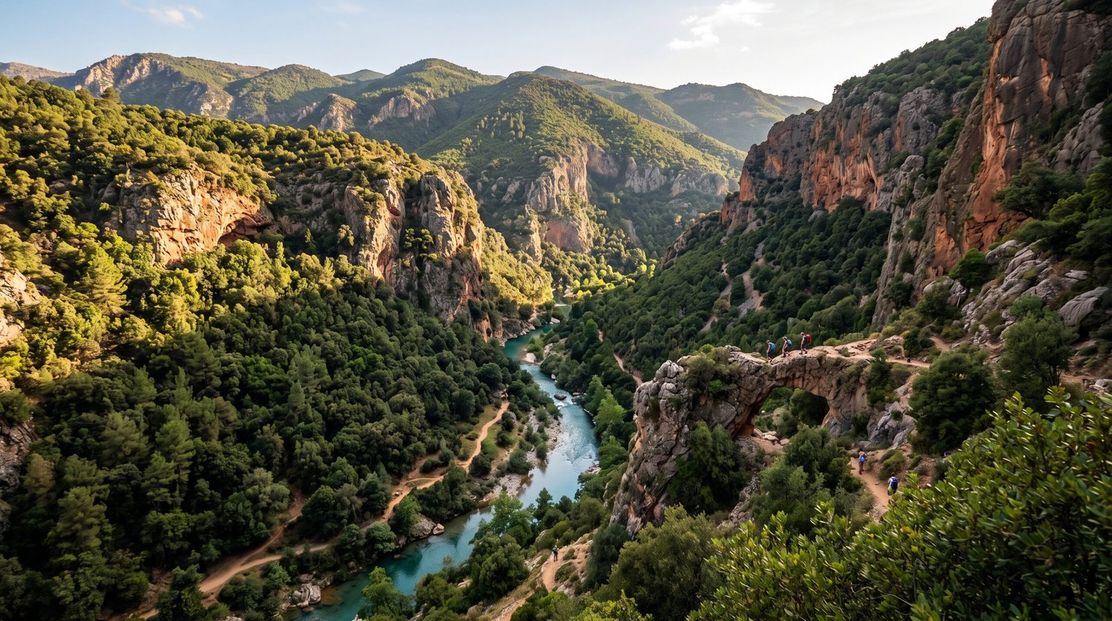 Panoramic view of Akchour valley in the Rif Mountains Morocco