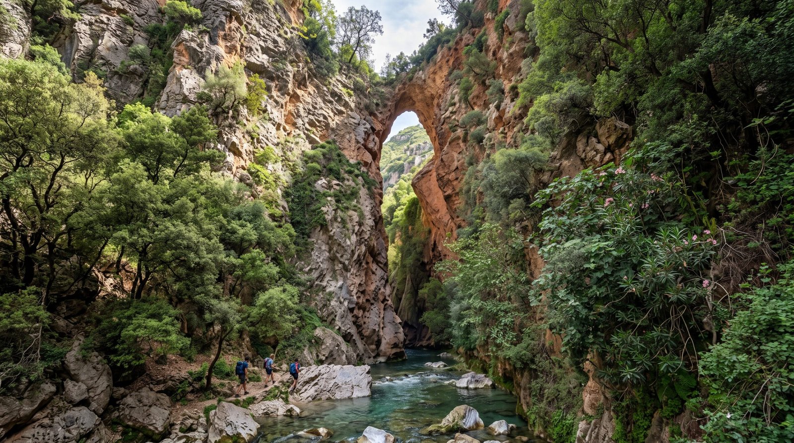 Bridge of God Pont de Dieu natural rock arch in Akchour Morocco