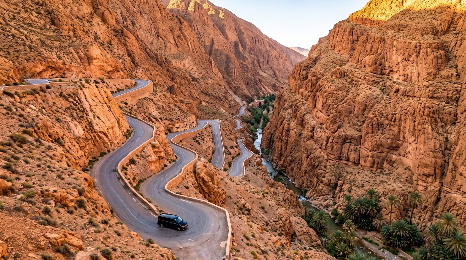 Scenic highway through Todra Gorges and Dades Valley on a private Morocco road trip