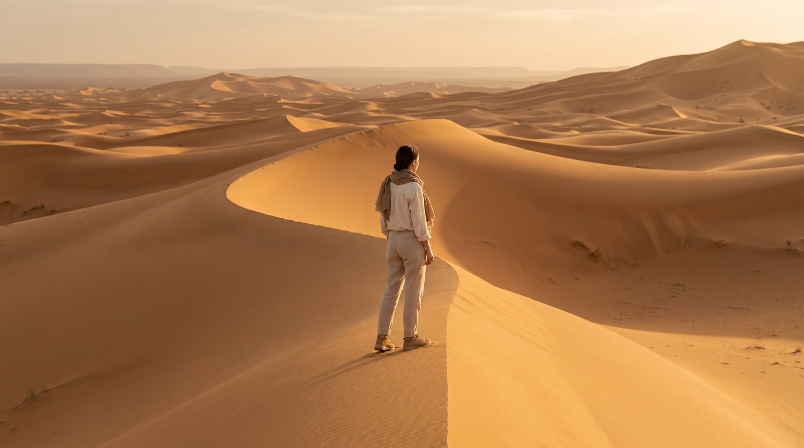 Voyageurs portant des vêtements pratiques pour explorer le désert de Merzouga au Maroc