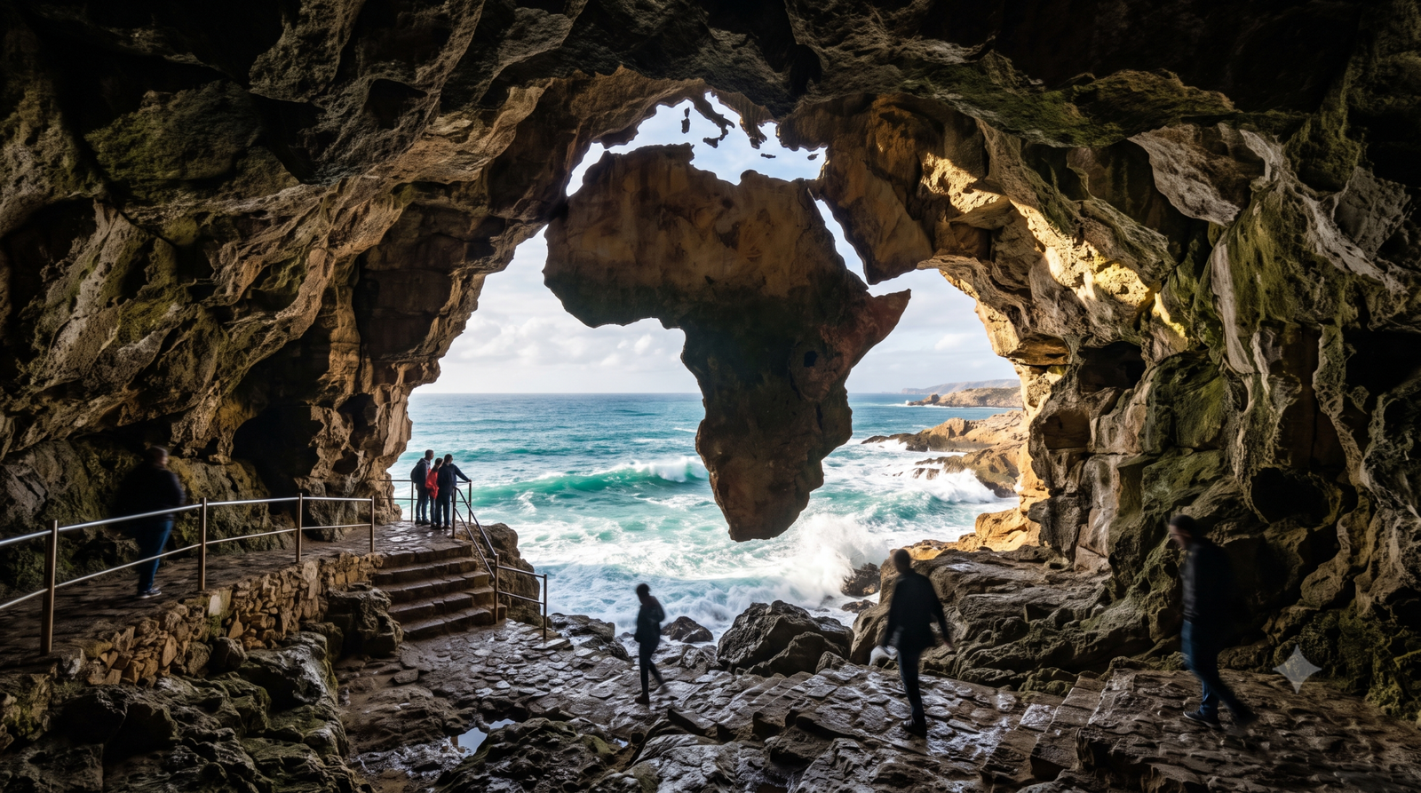 Elementor #3320 3 Natural rock window outlining the map of Africa inside the Caves of Hercules in Tangier Morocco